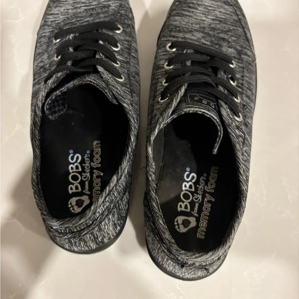 Skechers BOBS Memory Foam Sneakers – Black/Gray Knit – Women’s 6.5 - Picture 5 of 11